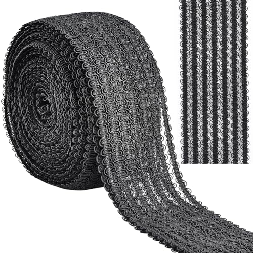 GORGECRAFT 10m Elastischer Spitzenbesatz Aus Nylon 5cm Gestrickt Dehnbar Wellenform Spitzenband Randbesatz Zum Nähen Basteln Kleidung Kleider Unterwäsche Hochzeit Heimdekor Geschenkverpackung Schwarz von GORGECRAFT