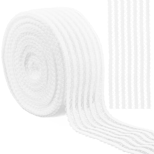 GORGECRAFT 10m Elastischer Spitzenbesatz Aus Nylon 5cm Gestrickt Dehnbar Wellenform Spitzenband Randbesatz Zum Nähen Basteln Kleidung Kleider Unterwäsche Hochzeit Heimdekor Geschenkverpackung Weiß von GORGECRAFT