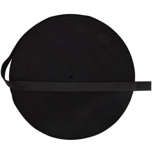 GORGECRAFT 10m Elastisches Band Für BH-Träger 12mm Plüsch Flaches Stretchband Besatz Aus Spandexband Rollenspule Zum Selbernähen von BH-Trägern Dessous Unterwäsche Schultergurten Haargummis Schwarz von GORGECRAFT