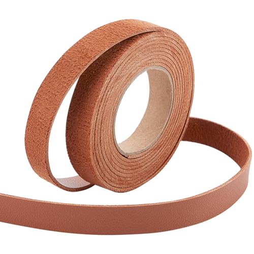 GORGECRAFT 12.5 mm X 2 m Streifen Aus Genarbtem Kunstleder Lederband 0.07"/1.7 mm Dick Flache Lederschnur Fäden Seil Für Heimwerker Basteln Gitarrengürtel Armbänder Schmuckherstellung Werkzeuge von GORGECRAFT