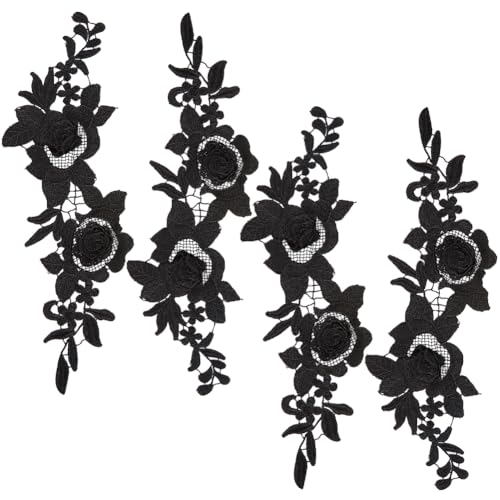 GORGECRAFT 2 Paar 36x11cm Schwarze Stickerei-Patches Mit Blumen-Spitze-Stoff Zum Nähen Florale Rosen-Patches Besatz-Applikation Spitze Für Hochzeit Nähen Besatz Hochzeitskleid Kleidung DIY-Dekoration GORGECRAFT 2 Paar 36x11cm Schwarze Stickerei-Patches Mit Blumen-Spitze-Stoff Zum Nähen Florale Rosen-Patches Besatz-Applikation Spitze Für Hochzeit Nähen Besatz Hochzeitskleid Kleidung DIY-Dekoration von GORGECRAFT