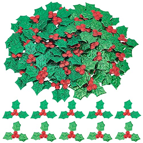 GORGECRAFT 2 Stile 200pcs Christmas Applique Patches Artificial Holly Berry Iron on Embroidered Applique for Sewing DIY Craft Christmas Cloth Ornament von GORGECRAFT