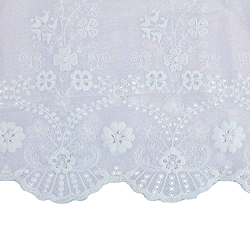 GORGECRAFT 2 Yards Lace Roll Weiß Baumwolle Lace Trim Fabric 11.33 Breit Für Überbackene Kanten Dekorationen Für Kleid Tischdecke Vorhang Haarband von GORGECRAFT