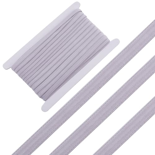 GORGECRAFT 20 Yards Silikon-Gripper-Band 10mm Breit Rutschfest Flaches Elastisches Band Stretch-Gurtband Rolle Spule Mit 3.5mm Gummi-Nähband Für Heimwerker Unterwäsche Stirnbänder Kleidungsstücke Grau von GORGECRAFT