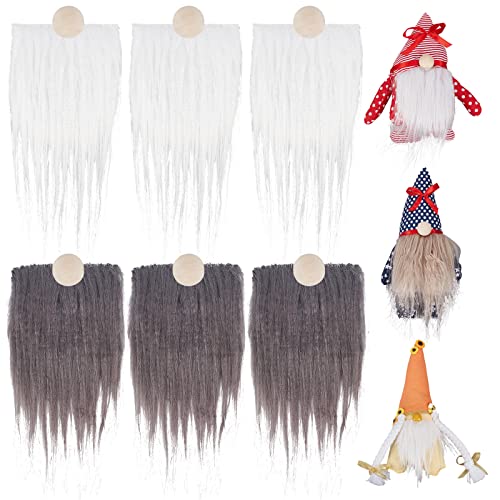 GORGECRAFT 24 Stück Gnomenbart Unfertige Holzkugeln Zöpfe Zwergenbart-Set Kunstpelz-Bart-Haar-Set Für DIY Handgemachte Gnomen-Näharbeiten Patches Ostern Weihnachtsfeier Zubehör von GORGECRAFT