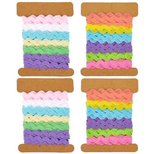 GORGECRAFT 24 Yards 2 Stile Rac RIC Besatz 7.5mm Wellenband Biegefransenbesatz Gewebter Geflochtener Stoff Nähspitze Für Heimwerker Nähen Basteln Kleidung Kleiderverzierung Geschenkverpackung Party von GORGECRAFT