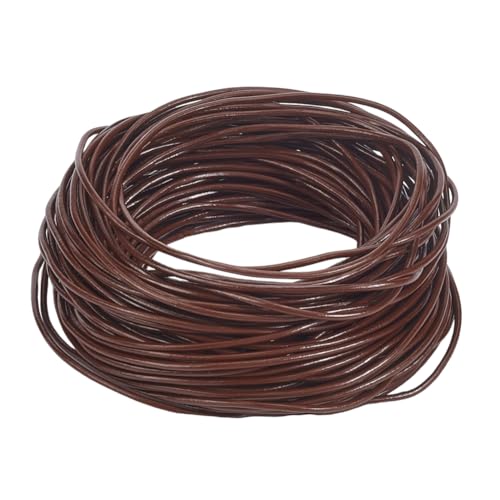 GORGECRAFT 25 m 2mm Rund Rindsleder Echtes Leder String Tanga Sattelbraun Geflochtene Fäden Seil Lederstreifen Riemen Für Halsketten Armbänder Schmuckherstellung Perlen Schlüsselbänder DIY Bastelarbe von GORGECRAFT