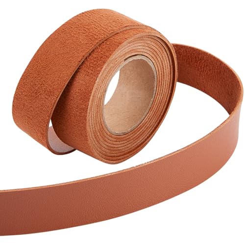 GORGECRAFT 25 mm X 2 m Streifen Aus Genarbtem Kunstleder Lederband 0.07"/1.7 mm Dick Flache Lederschnur Fäden Seil Für Heimwerker Basteln Gitarrengürtel Armbänder Schmuckherstellung Werkzeuge von GORGECRAFT