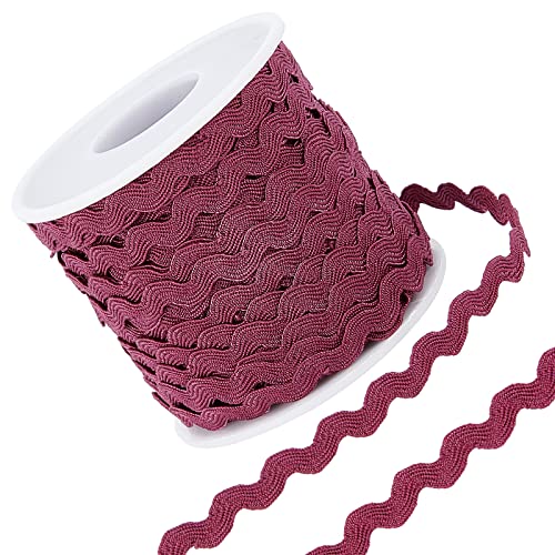 GORGECRAFT 27 Yard/25 m Rick Rack Trim Ribbon Dark Red Wave Nähen Biegen Fransen Trim 5 mm/0.2 Zoll Für DIY Nähhandwerk Hochzeit Brautkleid Verschönerung Party Dekoration Geschenkverpackung Zubehör von GORGECRAFT