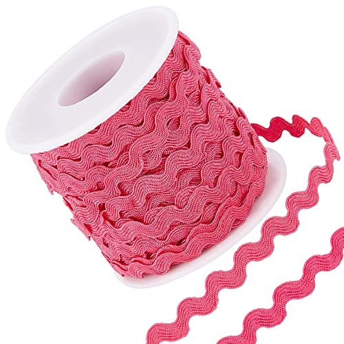 GORGECRAFT 27 Yard/25 m Rick Rack Trim Ribbon Deep Pink Wave Nähen Biegen Fransen Trim 5 mm/0.2 Zoll Für DIY Nähhandwerk Hochzeit Brautkleid Verschönerung Party Dekoration Geschenkverpackung Zubehör von GORGECRAFT