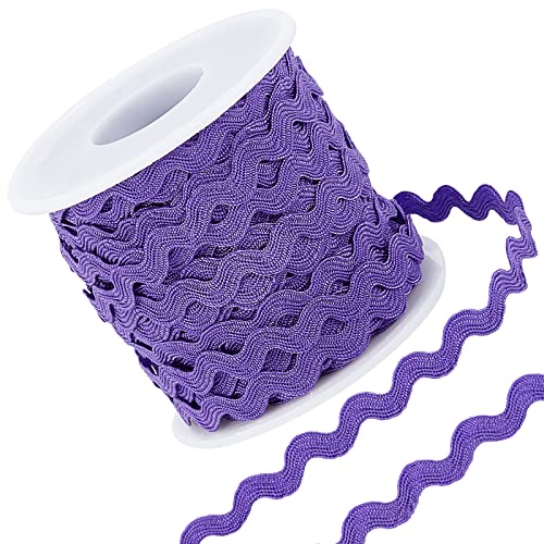 GORGECRAFT 27 Yard/25 m Rick Rack Trim Ribbon Deep Purple Wave Nähen Biegen Fransen Trim 5 mm/0.2 Zoll Für DIY Nähhandwerk Hochzeit Brautkleid Verschönerung Party Dekoration Geschenkverpackung von GORGECRAFT