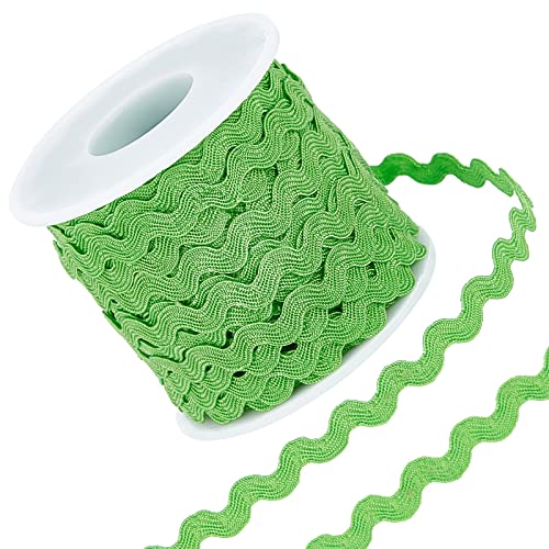 GORGECRAFT 27 Yard/25 m Rick Rack Trim Ribbon Emerald Green Wave Nähen Biegen Fransen Trim 5 mm/0.2 Zoll Für DIY Nähhandwerk Hochzeit Brautkleid Verschönerung Dekoration Geschenkverpackung Zubehör von GORGECRAFT