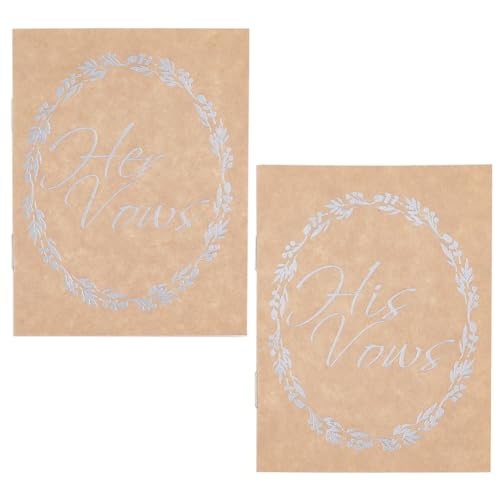 GORGECRAFT 2Stk Gelübdebücher Für Hochzeit Brautparty Geschenke Gelübdenotizbücher Mit Worten Seine Und Ihre Gelübde 7.8x10.5cm Kraft-Gelübdetagebuch Für Braut Bräutigam Hochzeitszeremonie Gelübdes von GORGECRAFT