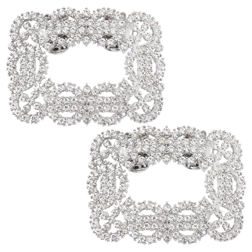 GORGECRAFT 2Stk Strass-Schuhclips Für Hochzeiten Abnehmbarer Schuhschnallenclip 55 x 41mm Elegante Kristall-Schuhdekoration Schuhe Schmuckdekoration Für Flache Absätze Hüte Kleider Clutches Silber von GORGECRAFT