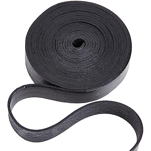 GORGECRAFT 3 Meter 20mm Schwarzes Echtlederband Flaches Lederband 2mm Dicker Rindslederstreifen Fadenschnur Seil Für Armbänder Schmuckherstellung Haustierhalsbänder Gitarrengürtel DIY-Handwerk von GORGECRAFT