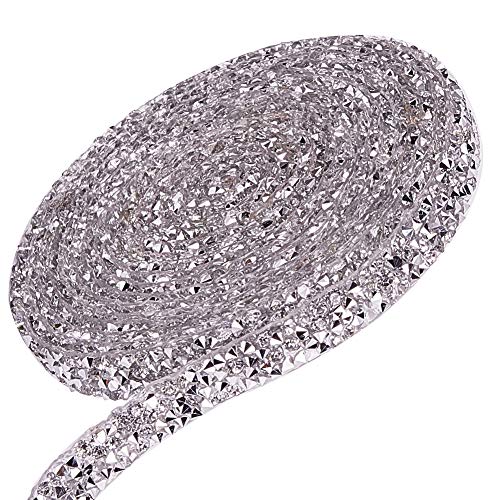 GORGECRAFT 3Yards 1cm Strassband Sparkling Glitter Resin Hotfix Strass Bling Roll Banding Gürtel Wrap Arts Crafts Event Kostüm Dekorationen, Splitter von GORGECRAFT