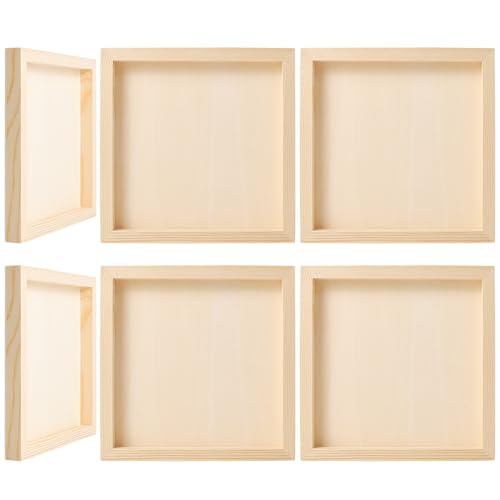 GORGECRAFT 4 Stück Holzplatten 20 x 20cm Unlackiert Quadratisch Holzplatte Blanke Leinwand Für Aquarell Ölgemälde Zeichnen Gießen Staffelei Display DIY Kunst Handwerk Dekor von GORGECRAFT