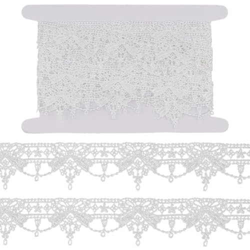 GORGECRAFT 4.6 m Weißes Besticktes Spitzenbesatzband Mit Schleife Vintage Schleifenknoten Stickerei Venezianische Häkelspitze Randstoff Nähband Applikation Patch Aufkleber Für Kleider Kleidung DIY GORGECRAFT 4.6 m Weißes Besticktes Spitzenbesatzband Mit Schleife Vintage Schleifenknoten Stickerei Venezianische Häkelspitze Randstoff Nähband Applikation Patch Aufkleber Für Kleider Kleidung DIY von GORGECRAFT