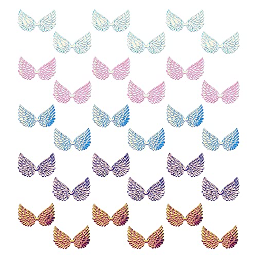 GORGECRAFT 40pcs Laser Angel Wings Stoff Geprägte Schillernde Flügel Patches Applique 5 Farben Mini Flügel Handwerk Für DIY Handwerk Dekoration Kleidung Ornament Liefert Hemden von GORGECRAFT