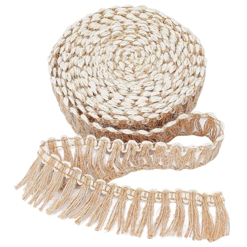 GORGECRAFT 5 Meter Jute-Fransenband mit Quaste, 3,2 cm breit, Kettenband, Jute-Spitzenborte zum Nähen, Lampenschirm, Vorhang, Weihnachten, Heimdekoration, Kleidungszubehör, DIY Handwerk GORGECRAFT 5 Meter Jute-Fransenband mit Quaste, 3,2 cm breit, Kettenband, Jute-Spitzenborte zum Nähen, Lampenschirm, Vorhang, Weihnachten, Heimdekoration, Kleidungszubehör, DIY Handwerk von GORGECRAFT