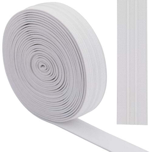 GORGECRAFT 5 Yards 20mm Breites Rutschfestes Elastisches Band Weiß Gerade Linie Elastisches Greifband Aus Silikon Stretch-Gummi Elastische Riemen Gürtelbund Für Heimwerker Kleidungsstücke Nähen von GORGECRAFT