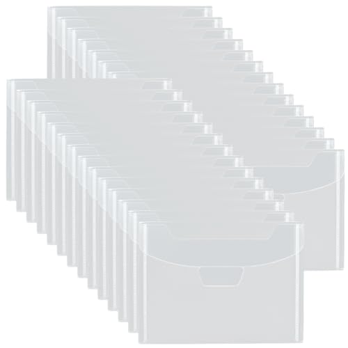 GORGECRAFT 50 Stück Stempelschablonen-Aufbewahrungstaschen, wiederverschließbar, transparenter Umschlag, Organizer, Tasche für Dateialbum, Prägung, Stempel, Scrapbooking, Basteln, Aufbewahrung (12,7 x von GORGECRAFT