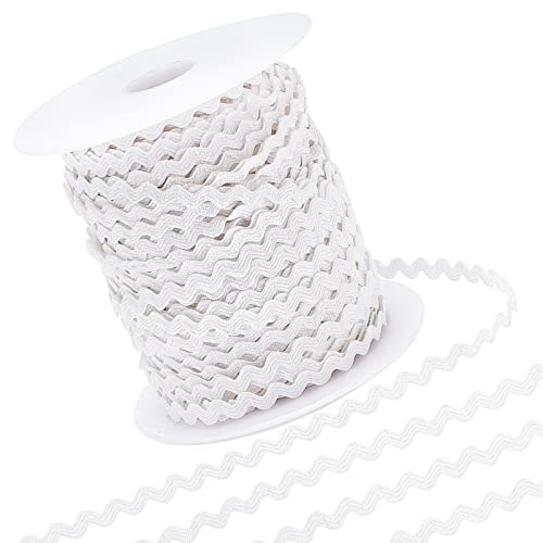 GORGECRAFT 50 Yard Rick Rack Trim Ribbon Wave Nähen Biegen Fransen Trim 3.5 mm Zum Nähen Blumenherstellung Hochzeit Party Lace Ribbon Craft (Weiß) von GORGECRAFT