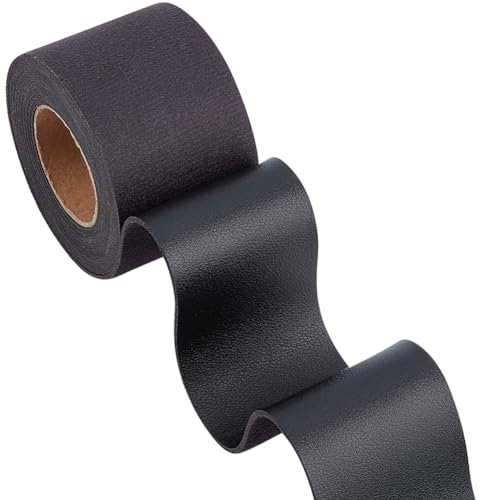 GORGECRAFT 50 mm Schwarze Lederstreifen 2 m Kunstlederband 0.07"/1.7 mm Dick Flache Lederschnur Fäden Seil Für Heimwerker Basteln Gitarrengürtel Armbänder Schmuckherstellung von GORGECRAFT