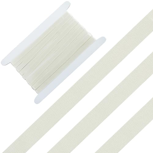 GORGECRAFT 5m Elastisches BH-Trägerband 10mm Flaches Stretch-Schulterband Besatz Aus Spandex-Kordel Bandrolle Spule Zum Selbernähen von BHS Kleiderträgern Dessous Unterwäsche Herstellung Zubehör Weiß von GORGECRAFT