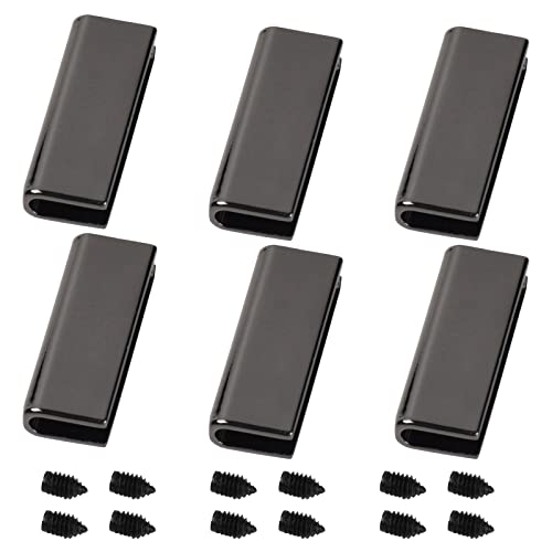 GORGECRAFT 6 Sets Gürtelspitze Mit 12 Stück Schraube Gürtelschnalle Endspitze 25mm Gurtbandspitze Endkappen Für Gurtband Gürtelclip Reparatur Gürtelende DIY Nähhandwerk (Gunmetal) von GORGECRAFT