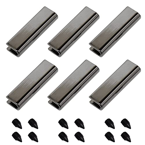 GORGECRAFT 6 Sets Gürtelspitze Mit 12Stk Schraube Gürtelschnalle Endspitze Gurtband Endkappen Mit Eisenschrauben Für Gurtband Gürtelclip Reparatur Gürtelende DIY Nähhandwerk (Gunmetal) von GORGECRAFT