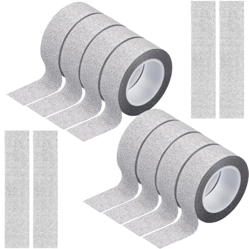 GORGECRAFT 8 Rolle X 10 m DIY Glitzer Tape Set 15mm Breit Funkelndes Dekoratives Klebeband Silbernes Abdeckband Set Scrapbook Zubehör Tape Für Tagebuch Handbuch Fotoalbum Basteln Und Geschenke von GORGECRAFT