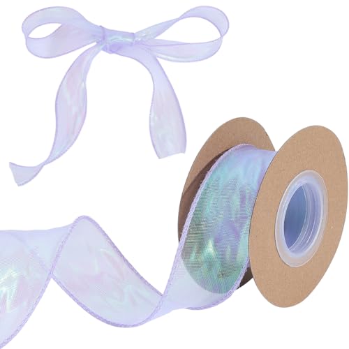 GORGECRAFT 9m Transparentes Organzaband 4cm Breit Transparentes Schimmerndes Chiffonband Dekorativem Rand Für Geschenkverpackungen Schleifen Kuchendekor Hochzeitseinladungen Blumensträuße Distelfarbe von GORGECRAFT