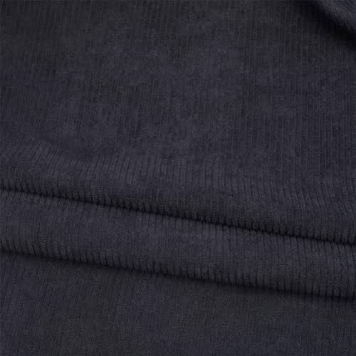 GORGECRAFT Cordstoff 1.55x1m Einfarbig Dick Polyester Nähmaterial Weicher Quilt- Und Polsterstoff Für Kleidung Sofa Kissen DIY Basteln Kleidungszubehör Schwarz von GORGECRAFT