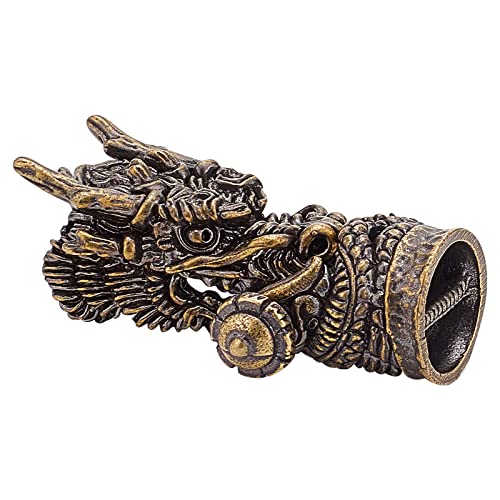 GORGECRAFT Drachen-Schnur-Ende Tierkopf-Messing-Enden Antik-Bronze-Schnalle Für Geflochtene Leder-Schnur-Armband-Ende 5.8-11 mm Loch-Schnur-Terminatoren Abnehmbare Schmuck-Verschlüsse Ersatzzubehör von GORGECRAFT