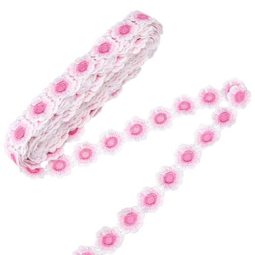 GORGECRAFT Handgefertigtes Spitzenband mit Blumenverzierung, bestickte Applikation, Polyester, Nähzubehör, Bastelzubehör für Stirnband, Kleidung, Verzierung, Brautdekorationen, Geschenk, ca. 13,7 m x von GORGECRAFT