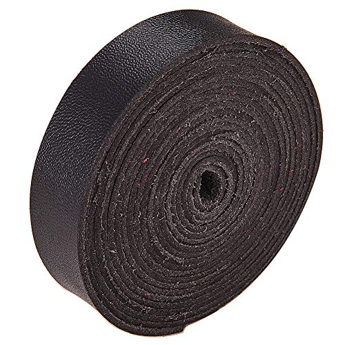 GORGECRAFT Lederband 1,5 cm breit 200 cm Lederband 2mmdicken Bastelband für DIY Projekte Kleidung Schmuck Verpackung schwarz von GORGECRAFT