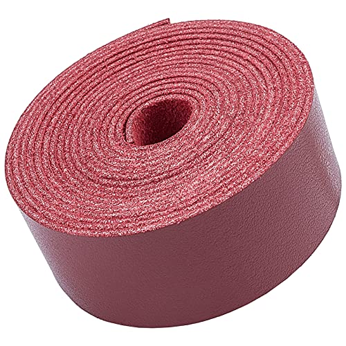 GORGECRAFT Lederriemen Zum Basteln 1 breites Flaches Kabel DIY Lederband 78 Zoll Lang Zum Herstellen von Taschenriemen Ledergürtel Möbelgriffe Rotwein Red von GORGECRAFT