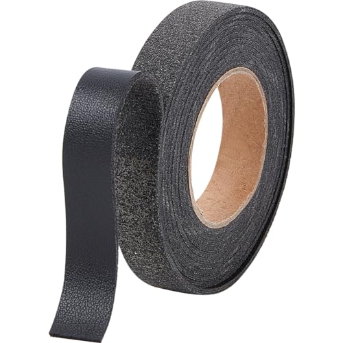 GORGECRAFT Schwarze Lederriemen 12.5mm X 2m Litschi-Narbungslederstreifen 1.7mm Dick Einseitig Flach Kunstlederschnur Geflochtene Fäden Für Heimwerker Basteln Stiefelschnüre Gürtel Schmuckherstellung von GORGECRAFT