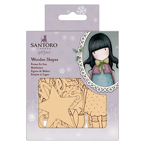 Santoro Gorjuss GOR 174900 Gorjuss Wooden Shapes Scrapbooking-Stempel, Holz, Natürlich, Einheitsgröße von GORJUSS