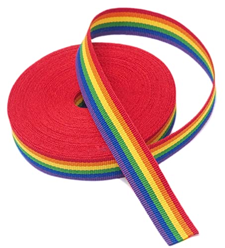 Stoffband Regenbogen Flaggenband 10 m x 1,5 cm Geschenkbänder, Verpackungsband Dekoband für Basteln, Party, Kunsthandwerk, Luftballons, Hochzeiten von GOS Best Supplies