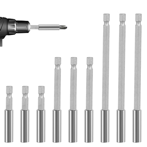 9 Stück Magnetische Bohrer Verlängerung 1/4" hex-shank Bit Verlängerung, Schnellwechsel Bithalter 60/100/150mm Halter Bohrmaschine Verlängerungsstange von GOSHIES