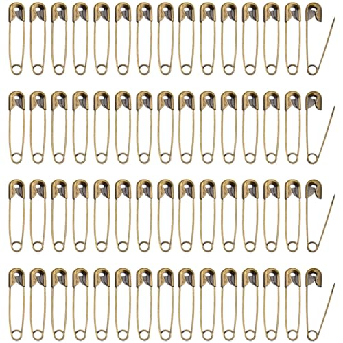 GOSHUNG 500 Stück Sicherheitsnadeln Mini Sicherheitsnadel für Kleidung Rostbeständig Sicherheit Pins Metall Mini Sicherheitsnadeln Safety Pins(DXBZ/Bronze) von GOSHUNG