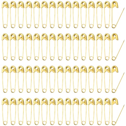 GOSHUNG 500 Stück Sicherheitsnadeln Mini Sicherheitsnadel für Kleidung Rostbeständig Sicherheit Pins Metall Mini Sicherheitsnadeln Safety Pins(DXBZ/Gold) von GOSHUNG