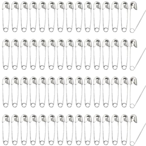 GOSHUNG 500 Stück Sicherheitsnadeln Mini Sicherheitsnadel für Kleidung Rostbeständig Sicherheit Pins Metall Mini Sicherheitsnadeln Safety Pins(DXBZ/Silver) von GOSHUNG