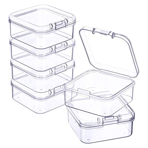GOSIA Transparente Mini-Box mit 6 Stück zum Sammeln von kleinen Gegenständen, Perlen, Schmuck, Karten von GOSIA