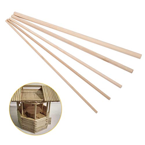 GOTOTOP Holzstöcke, 10PCS 30cm DIY Holzkunsthandwerksstäbe Holzdübel Stangen Stange(8MM*30CM) von GOTOTOP