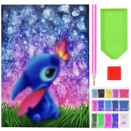 GOTRUST Stitch Diamond Painting Set, 5D DIY Stitch Diamantmalerei Kits Vollbohrer, Diamond Painting Stitch für Erwachsene Kinder Anfänger, Home Wand Dekor 30x40cm von GOTRUST