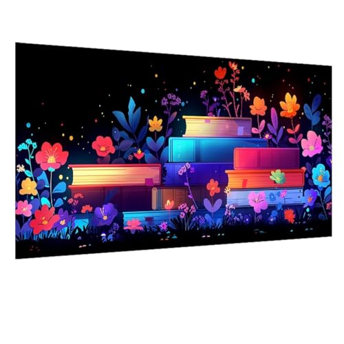 5D Diamant Painting Bilder Blume, Buch Diamond Painting Erwachsene, DIY Diamond Painting Set, Mosaikherstellung Perlen Bilder Kristall Kunst Malerei für Wand Deko Wohnzimmer, Geschenk 100x235cm W-1480 von GOUFEENG