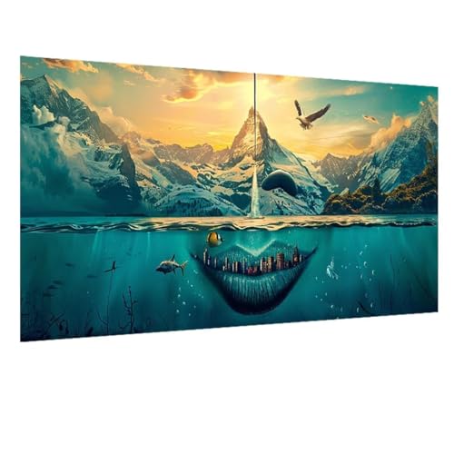 DIY 5D Diamond Painting Abstrakt, Diamant Painting Bilder Berg, Diamond Painting Erwachsene Viereckige Steine Crystal Art Paintings für Zimmer Deko Wand Aesthetic, Frauen für Geschenk 100x235cm W-1510 von GOUFEENG